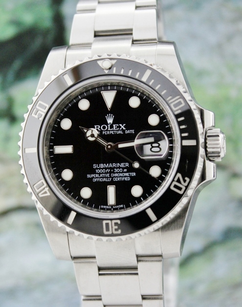 (image for) LIKE NEW UNPOLISHED ROLEX MEN SIZE CERAMIC OYSTER PERPETUAL DATE / SUBMARINER 116610LN