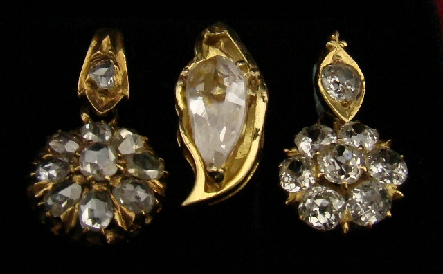 (image for) A Antique 20k Rose Cut & Intan Pendent