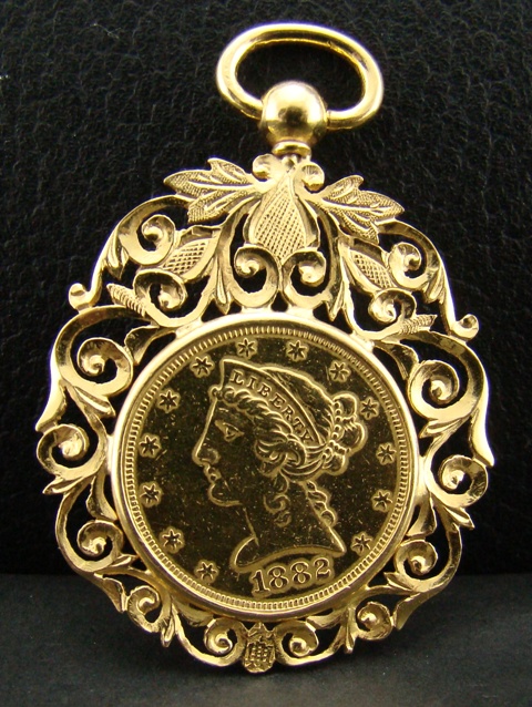 (image for) ANTIQUE AMERICA GOLD COIN WITH 999 GOLD FAME
