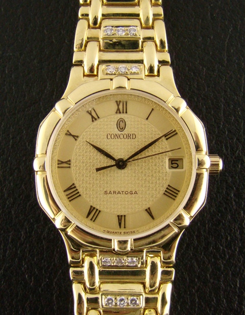 (image for) CONCORD SARATOGA MEN'S SOLID 18K GOLD DIAMOND WATCH