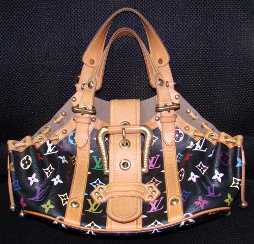 (image for) Louis Vuitton Black Multi Color Theda Handbag