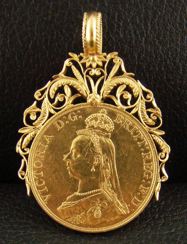 (image for) ANTIQUE GOLD COIN WITH 20K GOLD FAME