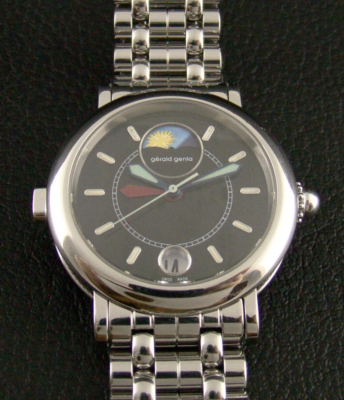 (image for) GERALD GENTA NIGHT & DAY 38MM STEEL GENTS WATCH