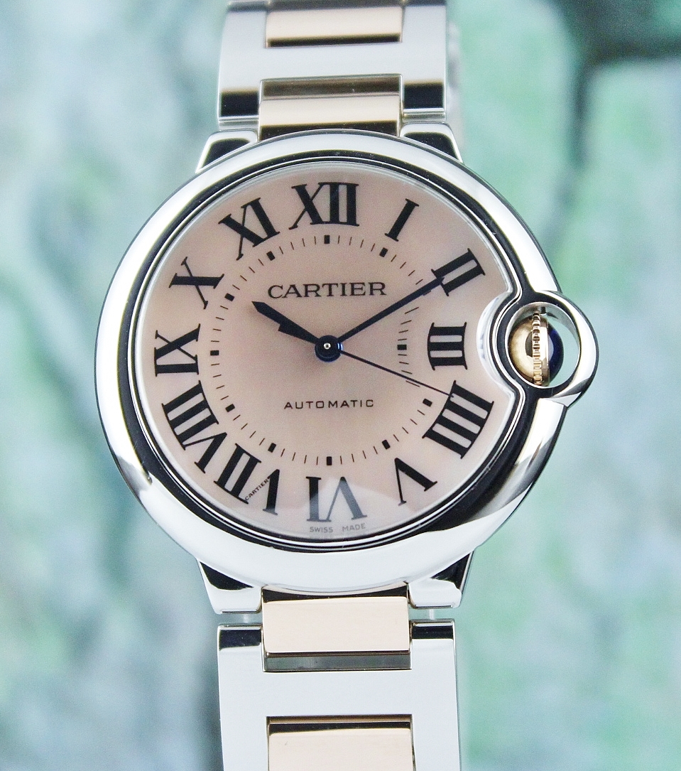 (image for) A Cartier Ballon Bleu 18K Rose Gold & Stainless Steel Automatic Watch / 3284